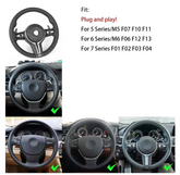 Real Nappa Leather M-Sport Steering Wheel W/heated BMW F06 F07 F10 F11 F12 F13 F01 F02 F03 5 6 7 F-Serie Upgraded Whole Set Steering Wheel - revolvesteering